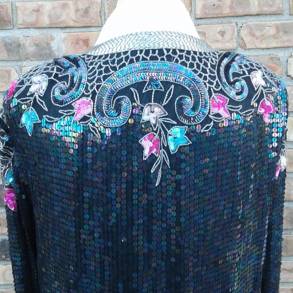 1980s Beaded Tunic/Dress Size Large - Picture 4 of 5